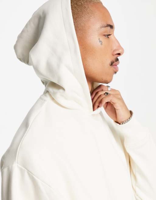 ASOS DESIGN - Oversized hoodie van zware stof in gebroken wit, 3 van 4