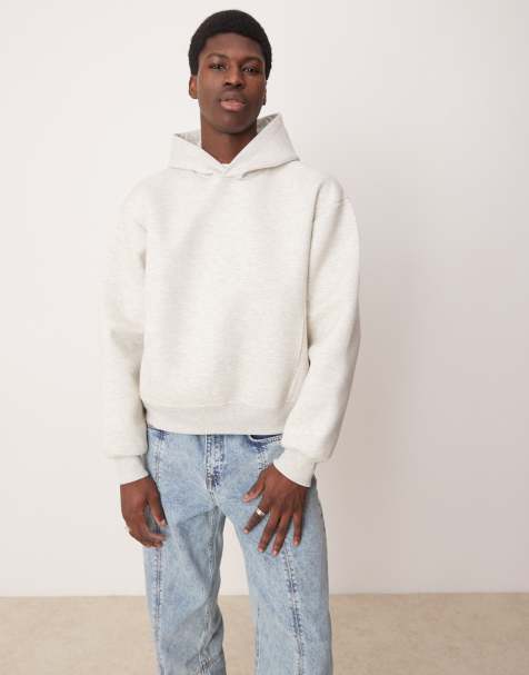 ASOS DESIGN - Oversized hoodie van zware stof in scuba-stijl in gemêleerd grijs - view 1