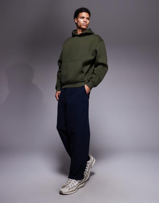 ASOS DESIGN - Oversized hoodie van zware stof in scuba-stijl in groen, 2 van 5