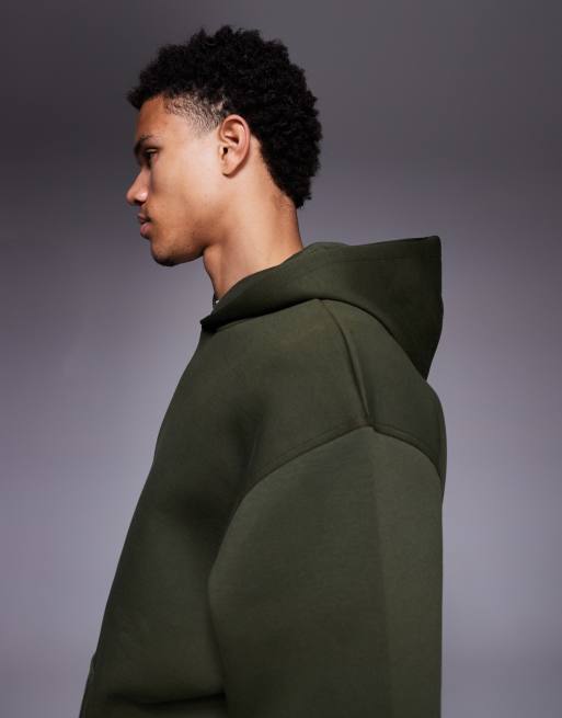 ASOS DESIGN - Oversized hoodie van zware stof in scuba-stijl in groen, 4 van 5