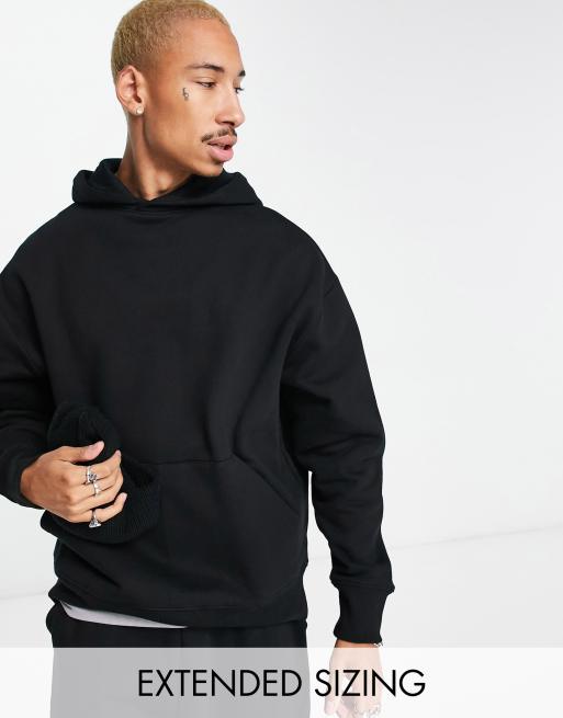 Tegenhanger Over het algemeen bus ASOS DESIGN - Oversized hoodie van zware stof in zwart | ASOS