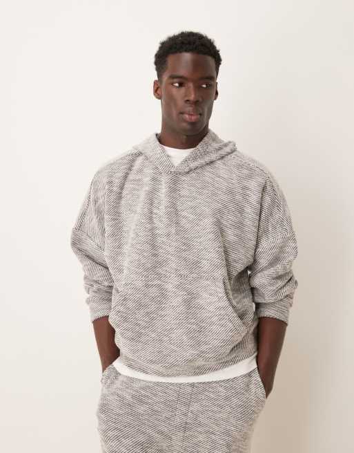 ASOS DESIGN - Oversized hoodie van zware stof met verlaagde schouders in gemêleerd grijs, deel van co-ord set