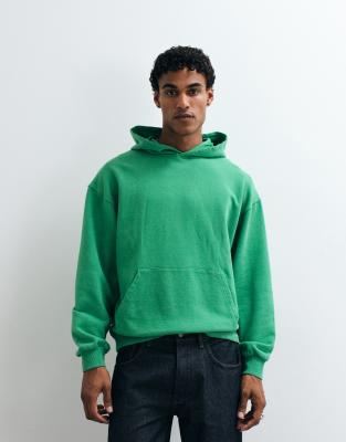 Asos Design Oversized Hoodie With Acid Wash Finish In Green