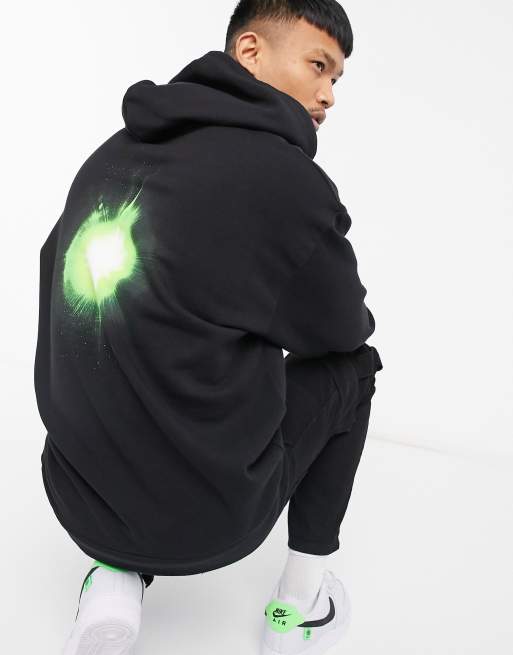 ASOS DESIGN oversized hoodie with back flash graphic in black | ASOS