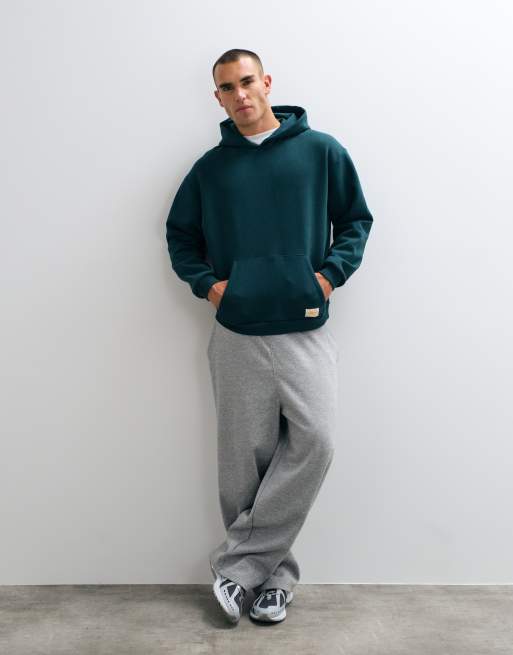 ASOS DESIGN oversized hoodie with back print in green, 2 of 5