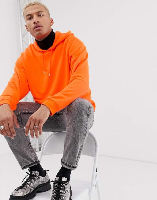 ASOS DESIGN oversized sweatshirt in neon orange