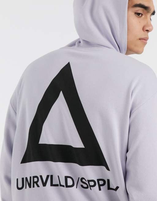 ASOS DESIGN oversized hoodie with back triangle print in purple ASOS