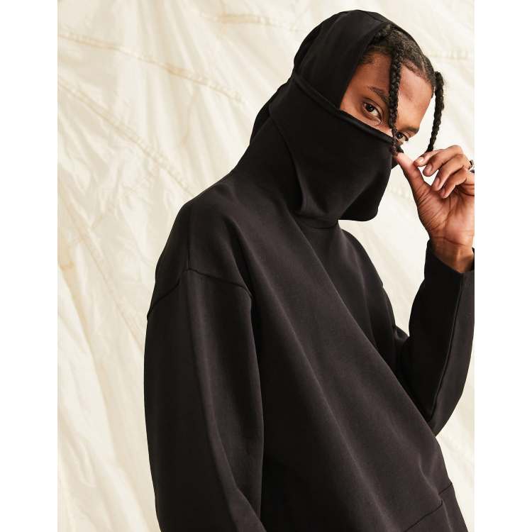 ASOS DESIGN oversized hoodie with balaclava hood in black | ASOS
