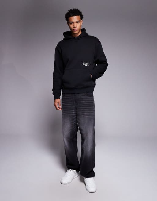 ASOS DESIGN oversized hoodie with bubble prints in black