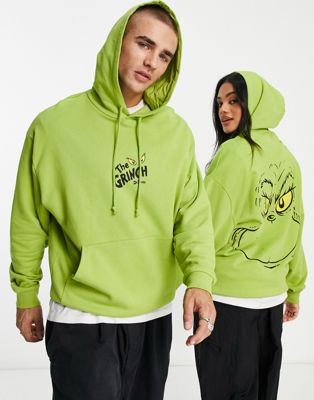 ASOS DESIGN oversized hoodie with Christmas Grinch print in green
