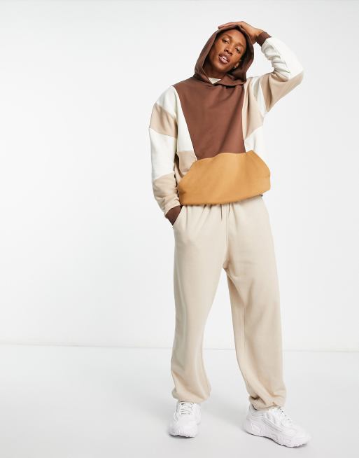 Oversized colour block hoodie best sale