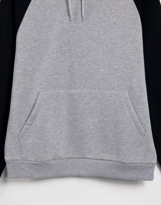 Grey hoodie cheap black sleeves