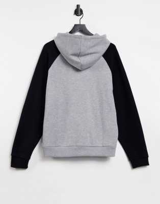 black hoodie grey sleeves