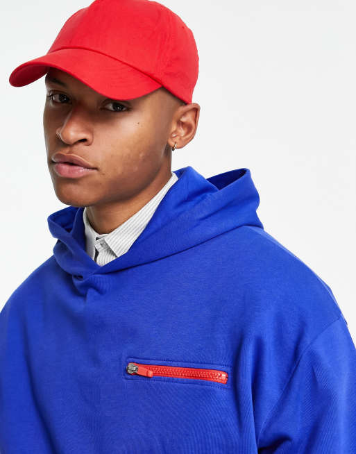 ASOS DESIGN oversized hoodie with drawstring waist in blue - part of a set