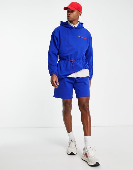 ASOS DESIGN oversized hoodie with drawstring waist in blue part of a set ASOS