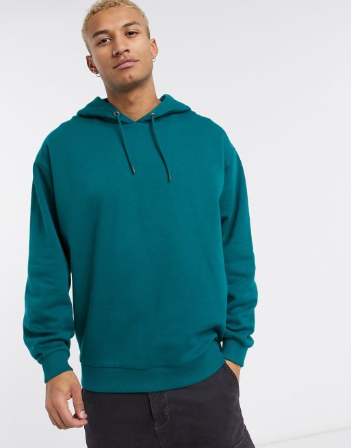 ASOS DESIGN oversized hoodie in turquoise blue