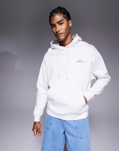 ASOS DESIGN oversized hoodie with floral prints in grey marl - view 1
