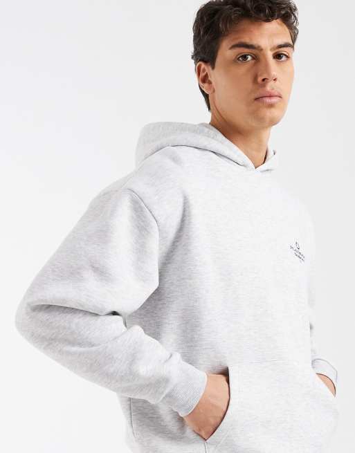 ASOS DESIGN oversized hoodie with football graphic in ice grey marl, 5 of 5