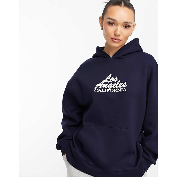 ASOS DESIGN oversized hoodie with LA graphic in |