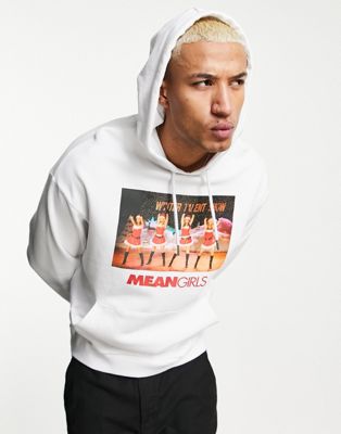 ASOS DESIGN oversized hoodie with Mean Girls print in white
