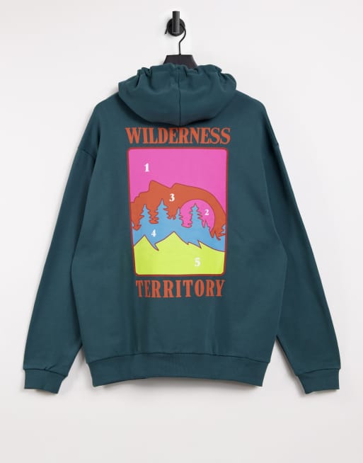 ASOS DESIGN oversized hoodie with mountain back graphic