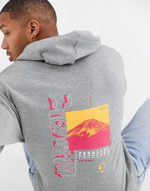 ASOS DESIGN oversized hoodie with mountain & text print