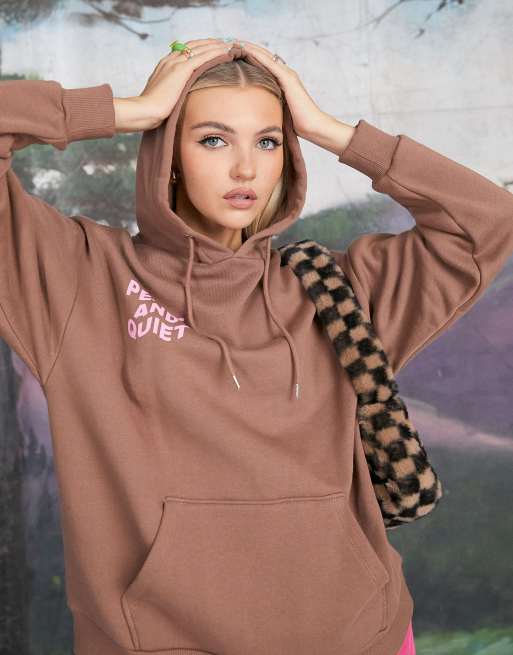 Brown graphic clearance hoodie