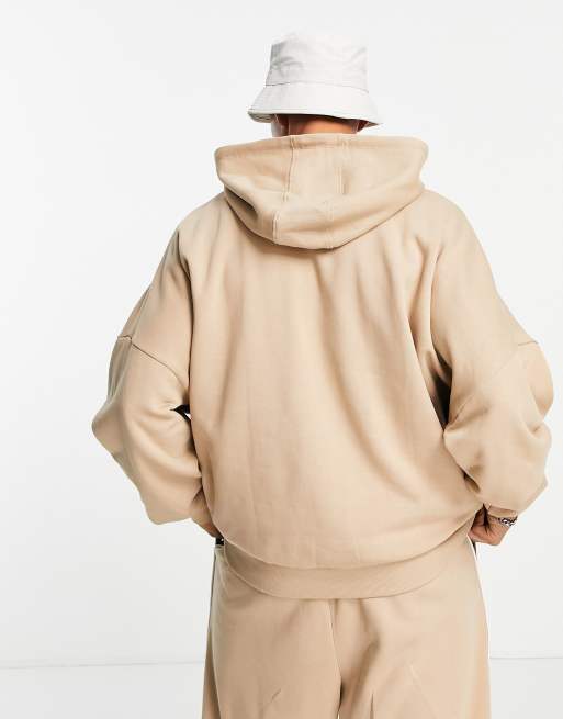 ASOS DESIGN oversized hoodie with piping in beige - part of a set , 4 of 4