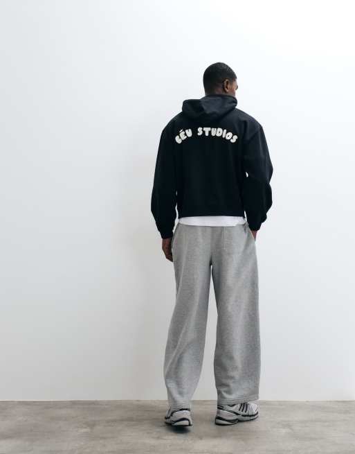 ASOS DESIGN oversized hoodie with print in black, 2 of 5
