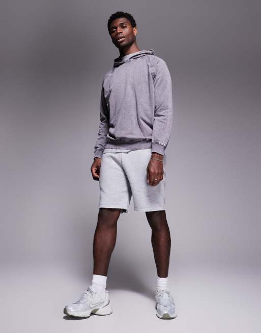 ASOS DESIGN oversized hoodie with raglan sleeve in washed gray - part of a set