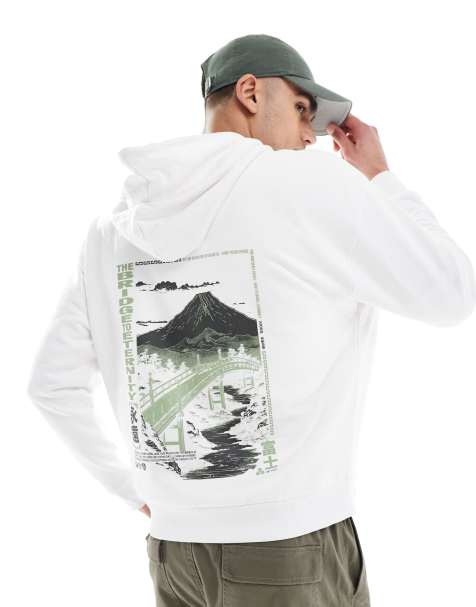 ASOS DESIGN oversized hoodie with souvenir print in white - view 1