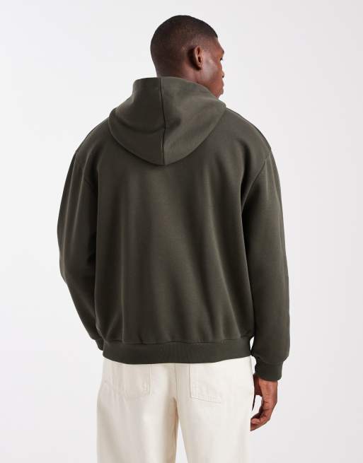 ASOS DESIGN oversized hoodie with sports print in green, 3 of 5