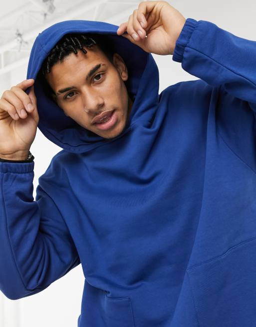 Blue hoodie online oversized