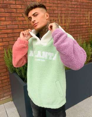 asos oversized hoodie in borg