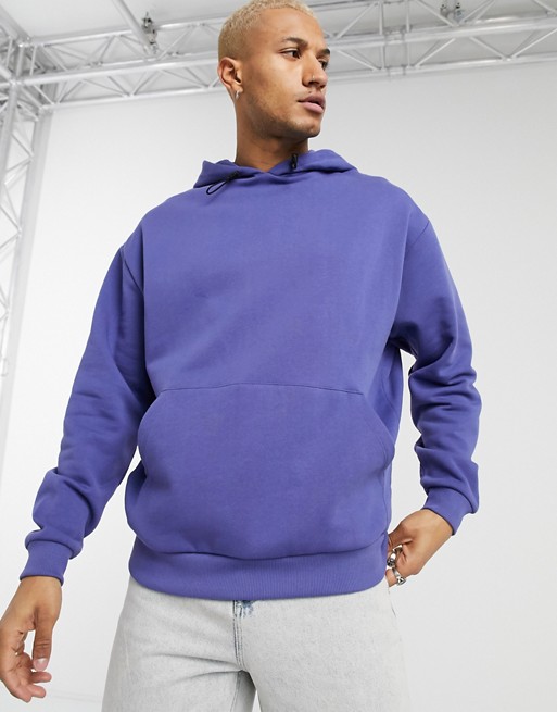 ASOS DESIGN oversized hoodie with toggle hem in purple | ASOS