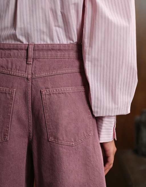 ASOS DESIGN oversized horseshoe jean in pink, 4 of 5