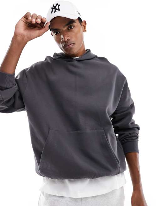 ASOS DESIGN - Oversized hættetrøje i forvasket grå med rygprint , 2 af 4