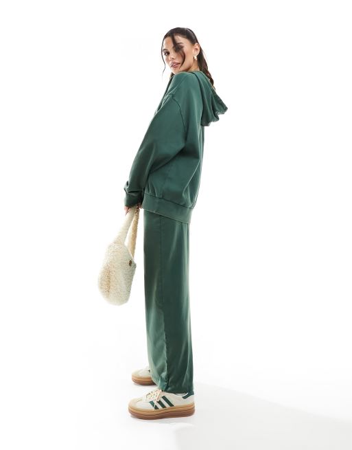 ASOS DESIGN - Oversized hættetrøje i nålegrøn vask - Del af sæt, 4 af 4