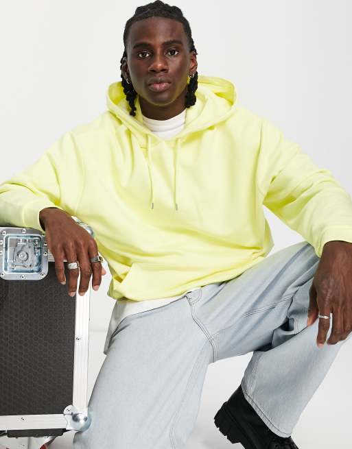 ASOS DESIGN - Oversized hættetrøje i pastelgul