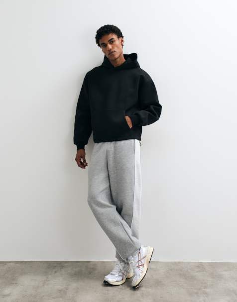 ASOS DESIGN oversized hættetrøje i scuba-lignende stof i sort - view 1