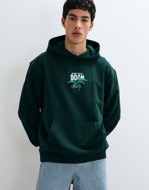 ASOS DESIGN oversized hættetrøje med Doctor Doon Marvel-print i grøn, 4 af 5