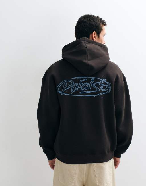 ASOS DESIGN oversized hættetrøje med grafisk print i brun, 5 af 5