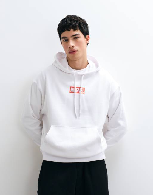ASOS DESIGN oversized hættetrøje med Marvel-tegneserieprint i hvid, 2 af 5