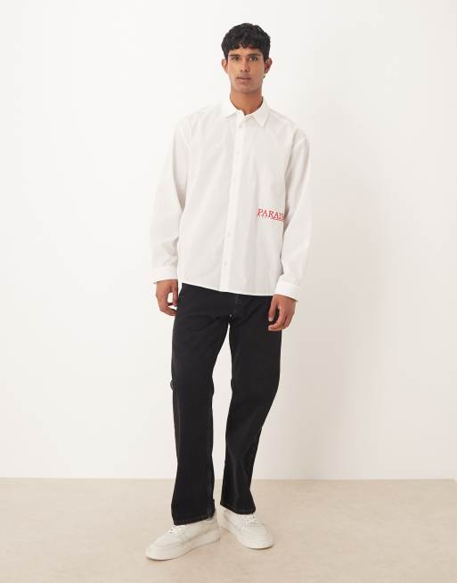 ASOS DESIGN - Oversized hvid skjorte med brodering, 2 af 5