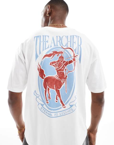 ASOS DESIGN - Oversized hvid T-shirt med grafisk print - view 1
