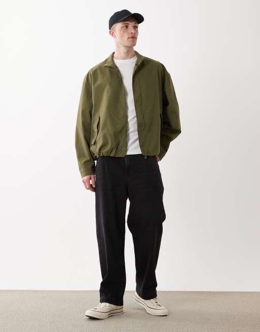 ASOS DESIGN - Oversized jack met opstaande boord in kaki, 2 van 5