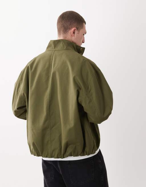 ASOS DESIGN - Oversized jack met opstaande boord in kaki, 5 van 5