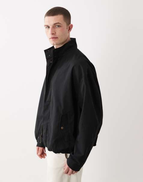 ASOS DESIGN - Oversized jack met opstaande boord in zwart - view 1