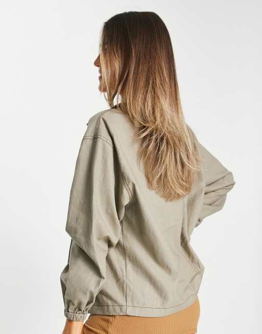 ASOS DESIGN – Oversized-Jacke aus Leinen in Braun, 2 von 4