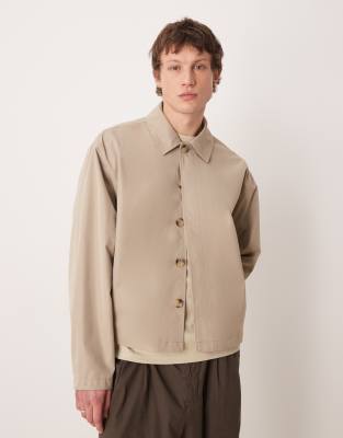 Asos Design Oversized Jacket In Neutral